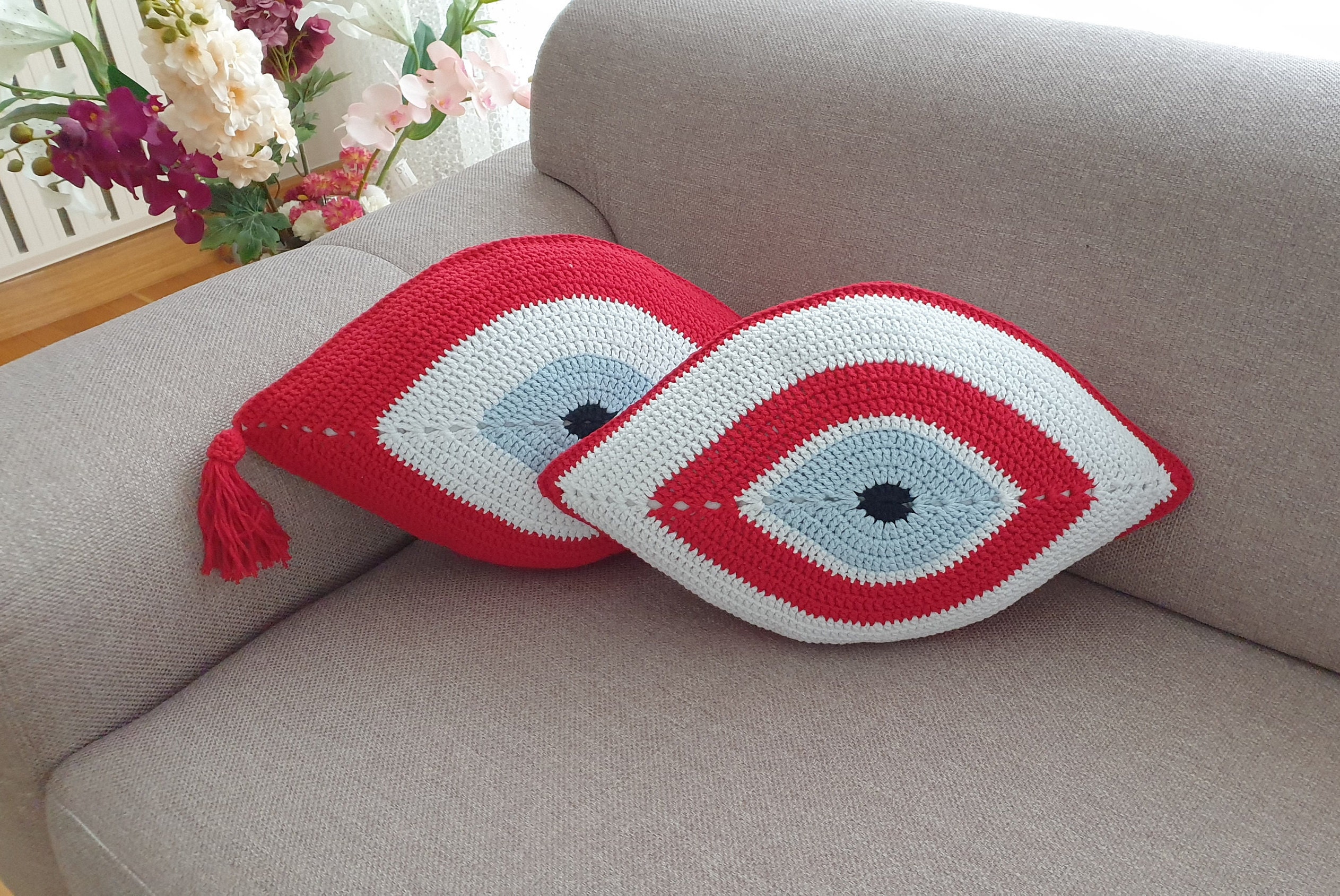 Eye pillow home decor evil eye pillow decorative pillow Etsy