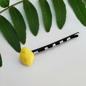 Lemon Polymer Clay Bobby Pin - Polymer Clay Lemonade Lemon Bobby Pin - Polymer Clay Summer Lemon Bobby Pin -  Polymer Clay Lemon Fruit