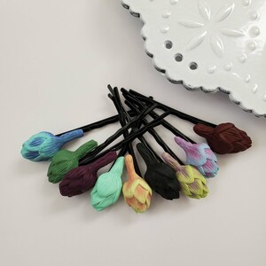 Artichoke Polymer Clay Bobby Pin - Clay Spring Artichoke Hair Accessory - Polymer Clay Bobby Pin Artichoke
