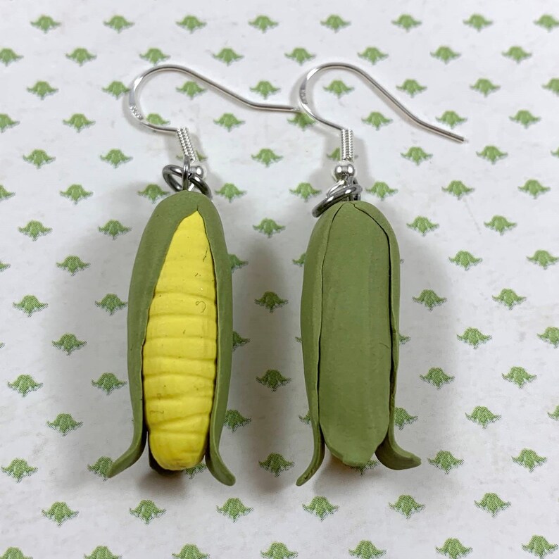 Polymer Clay Corn On The Cob Earrings Polymer Clay Corn On The Cob Food Jewelry Clay Farm Vegetable Corn On The Cob Jewelry