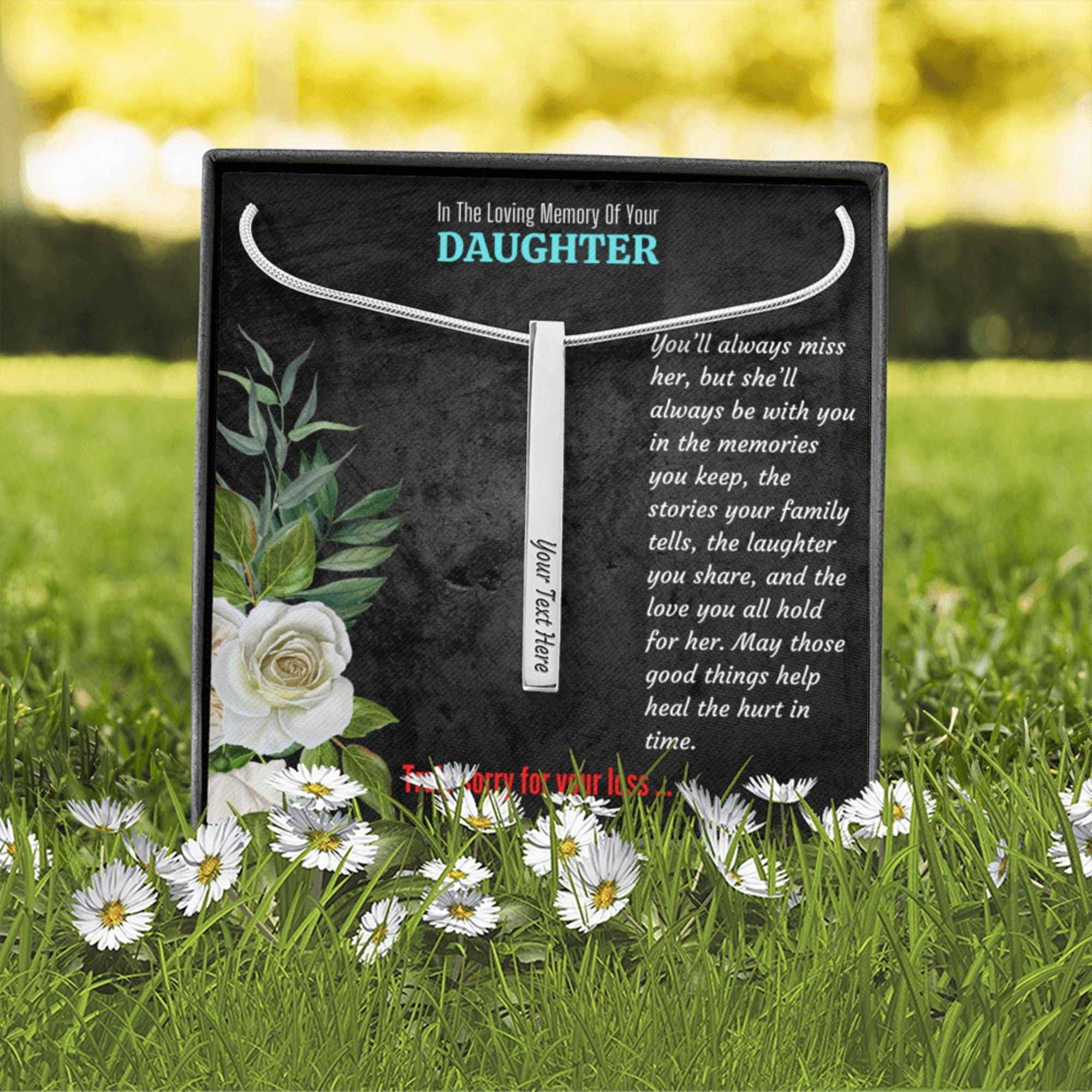 Daughter Memorial Gift Jewelry With Condolence Message Card Etsy