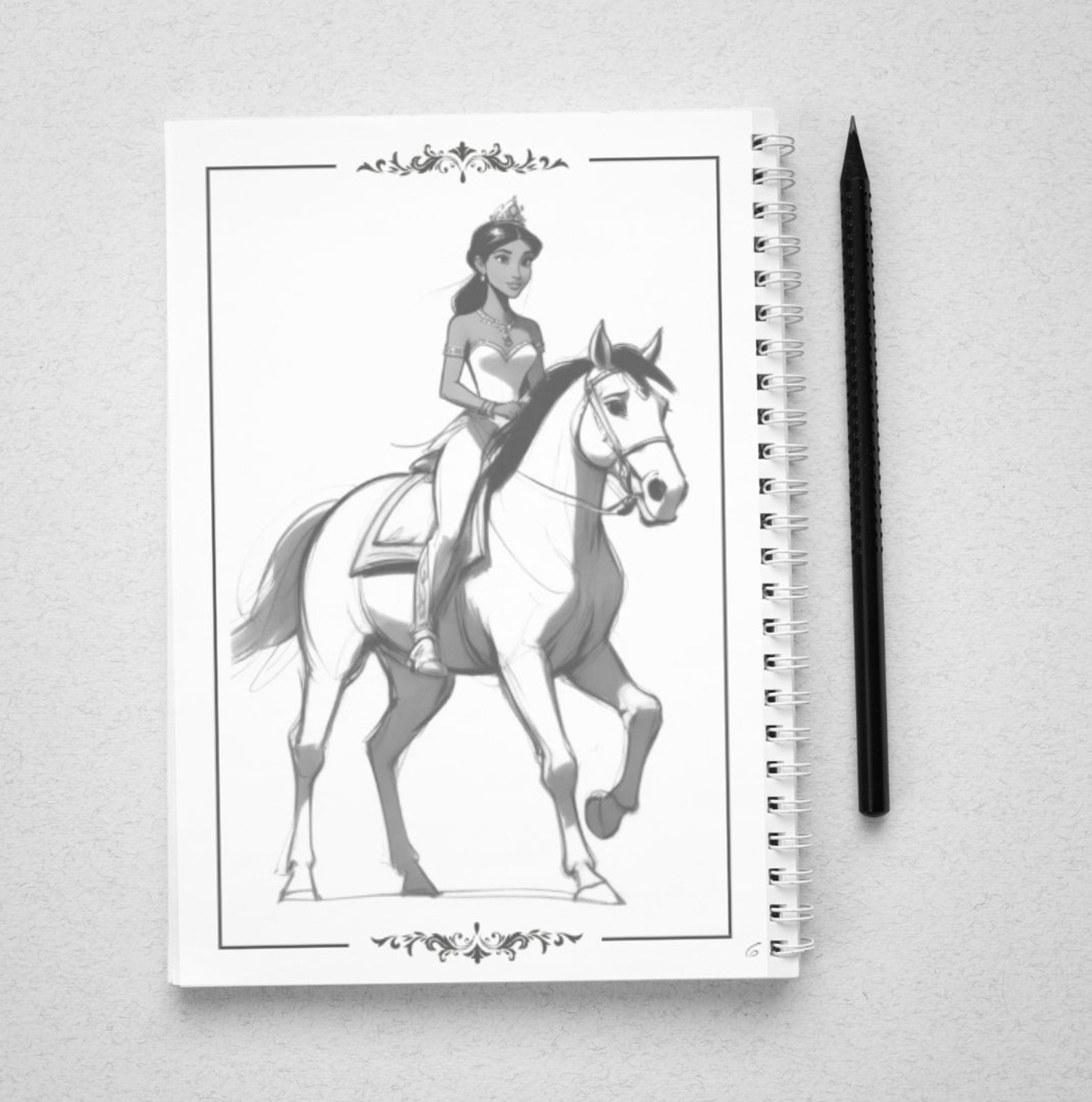 Indian Princess Colouring Book 50 Sheets Royal Colouring Pages Fairy