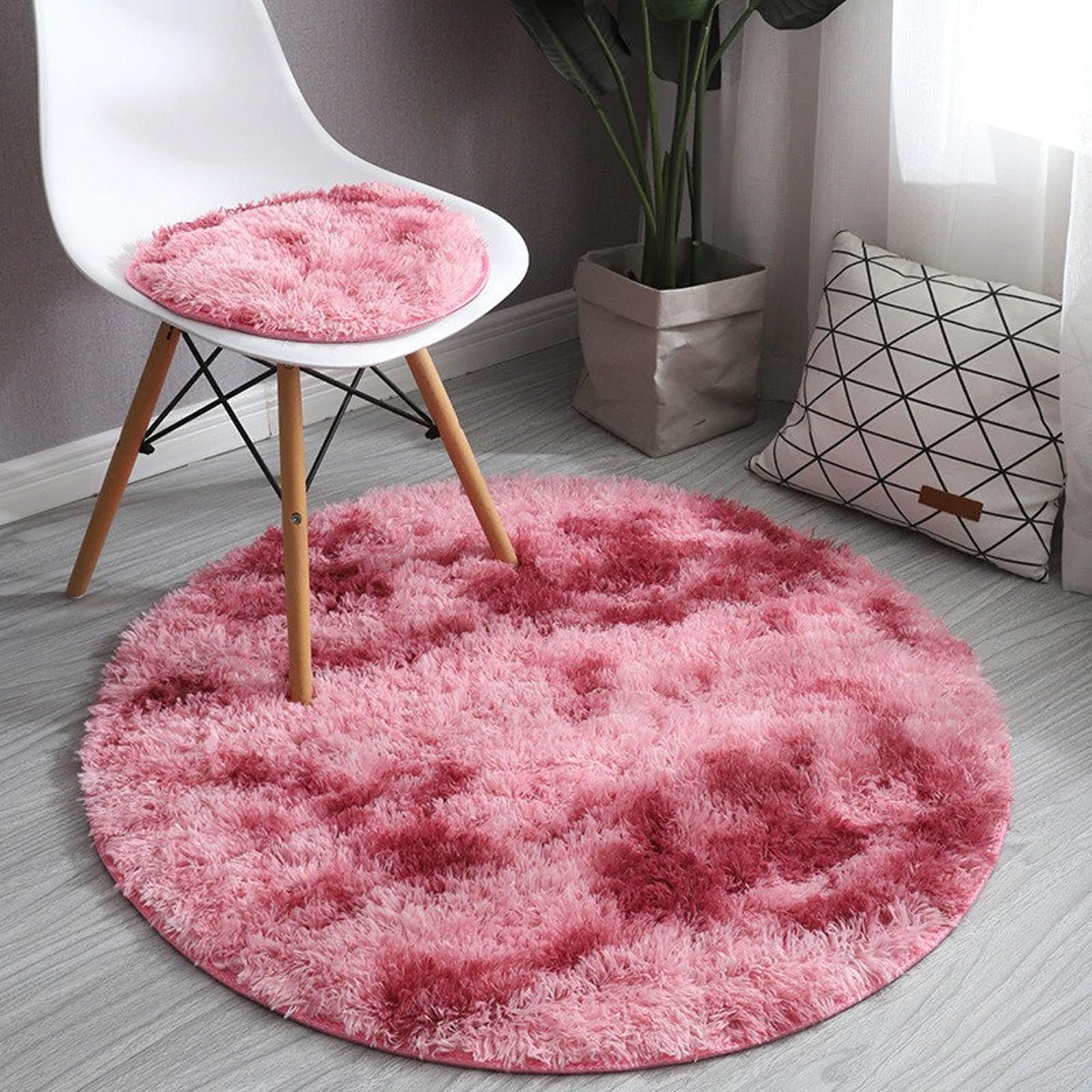 Round Rug Carpets for Living Room Decor Faux Fur Rugs Kids Etsy