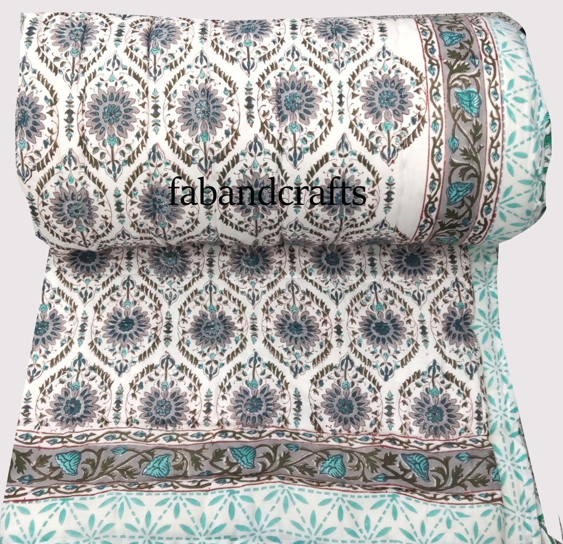 Jaipur Quilt Hand Block Print Quilt Cotton Based Quilts Etsy