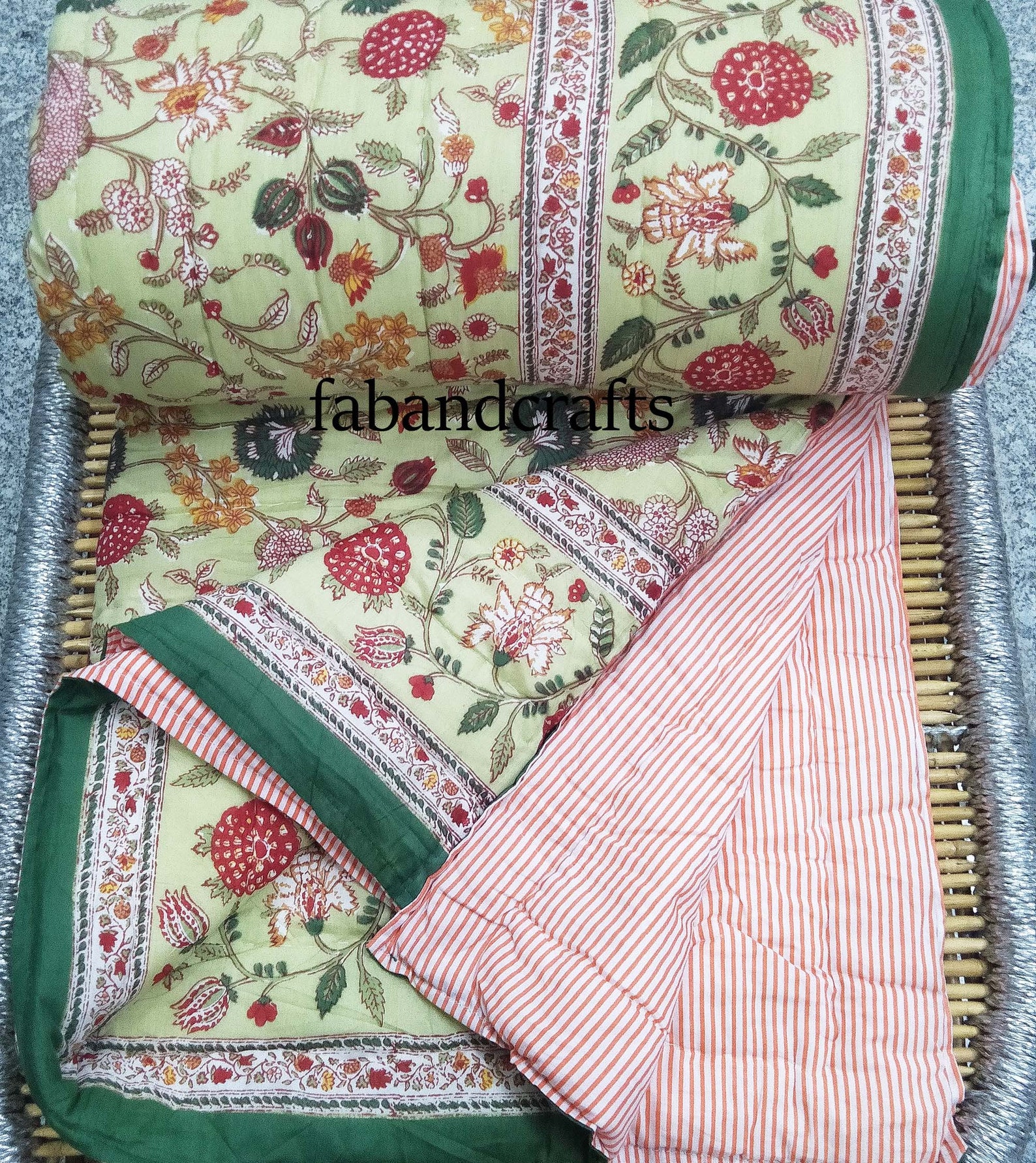 Jaipur Quilt Hand Block Print Quilt Cotton Based Quilts Etsy