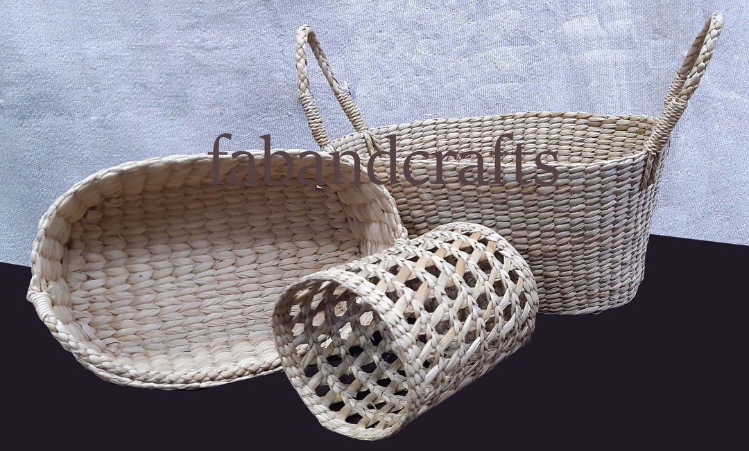The Combo Pack of Genuine Bamboo Weave Baskets and Storage Set Etsy