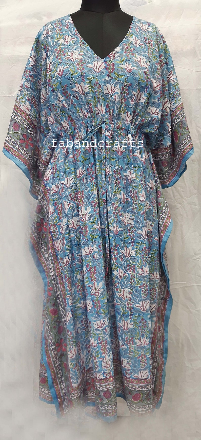 easy to wear Beach wear Spring Summer Wardrobe Maternity wear Cotton Dress With Beautiful Floral print Hand Block print Cotton caftan