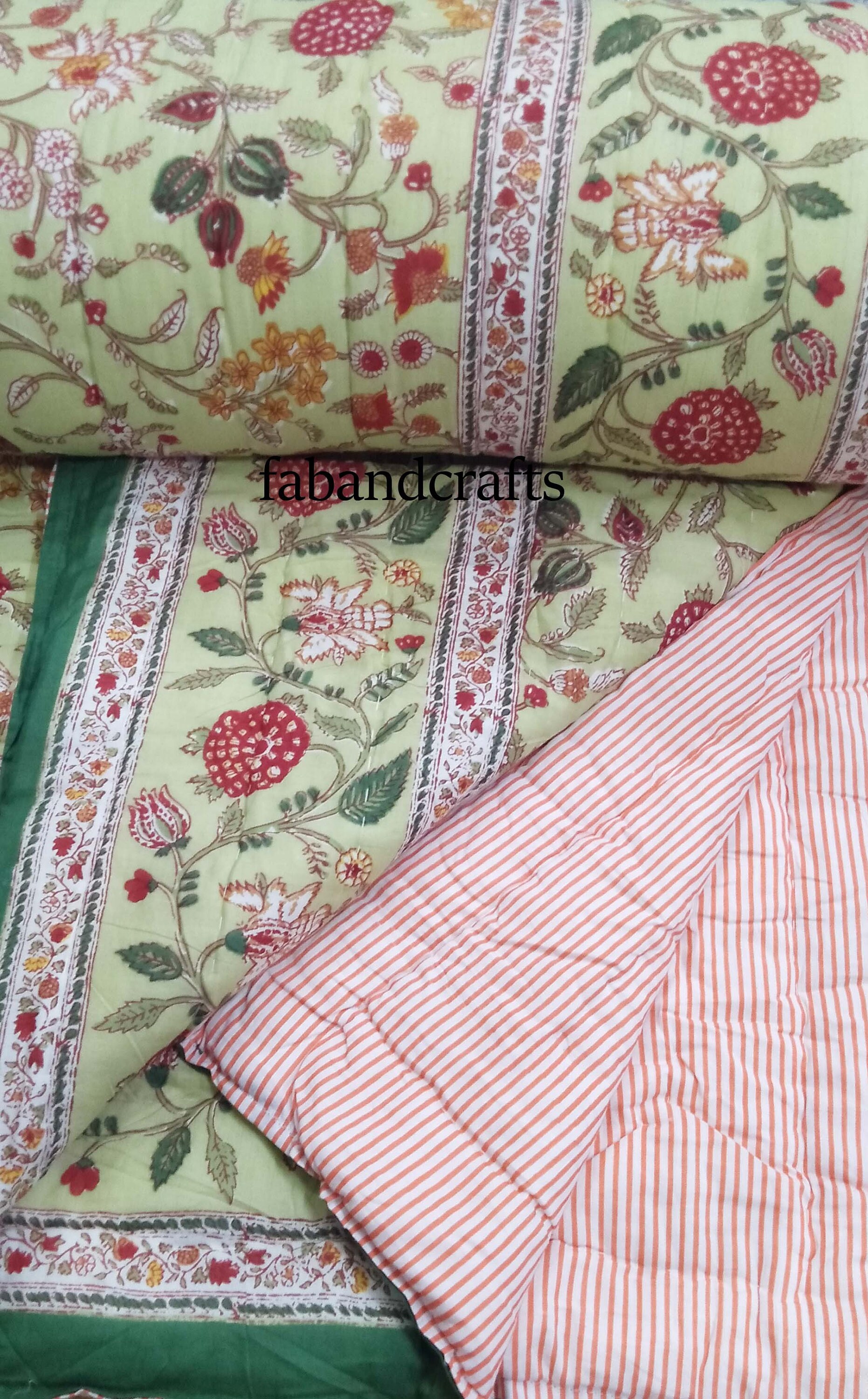 Jaipur Quilt Hand Block Print Quilt Cotton Based Quilts Etsy