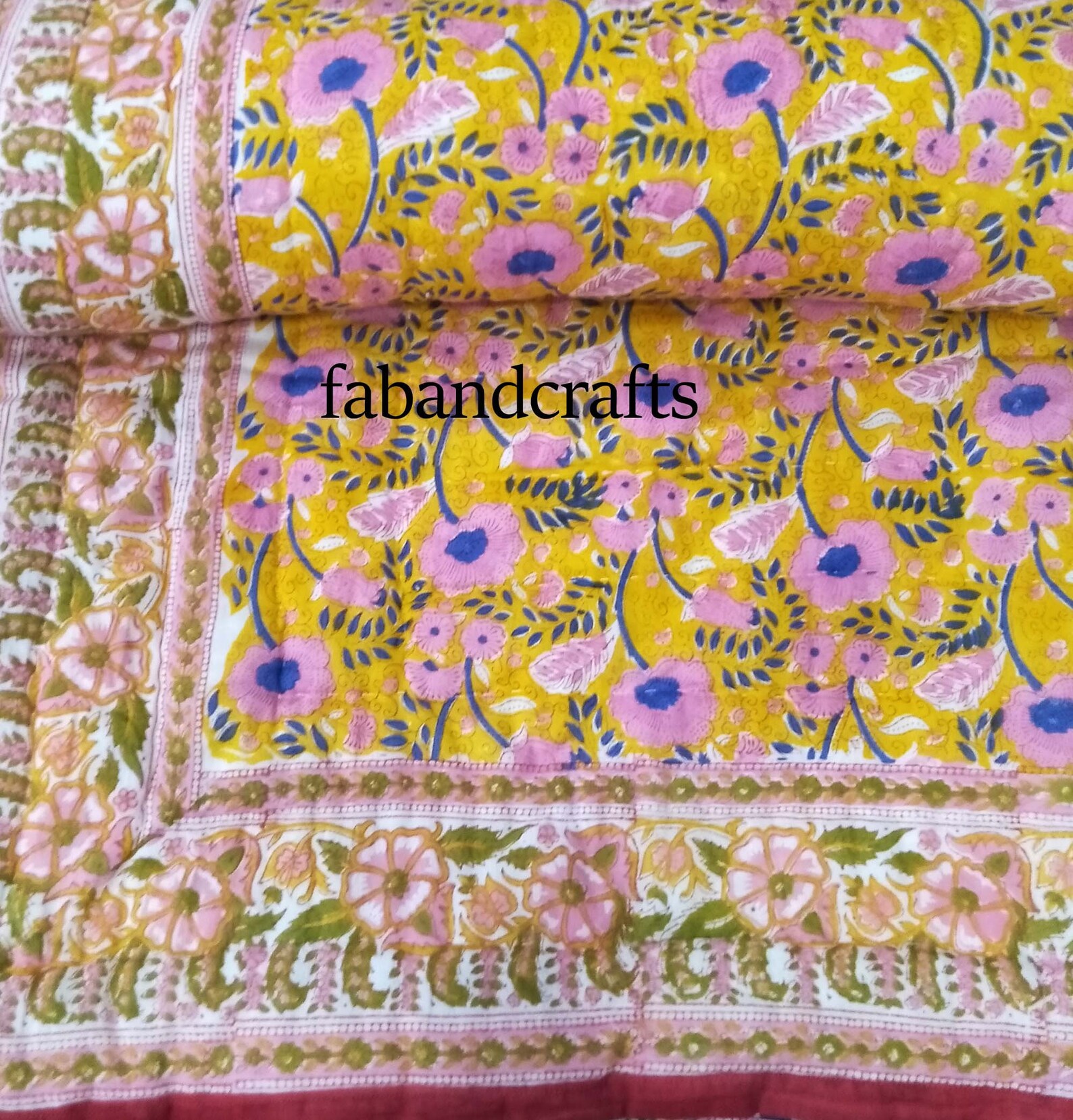 Jaipur Quilt Hand Block Print Quilt Cotton Based Quilts Etsy
