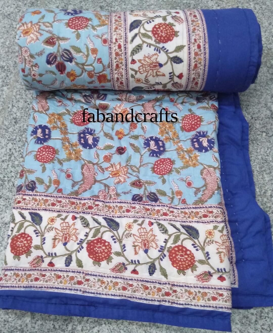 Jaipur Quilt Hand Block Print Quilt Cotton Based Quilts Etsy