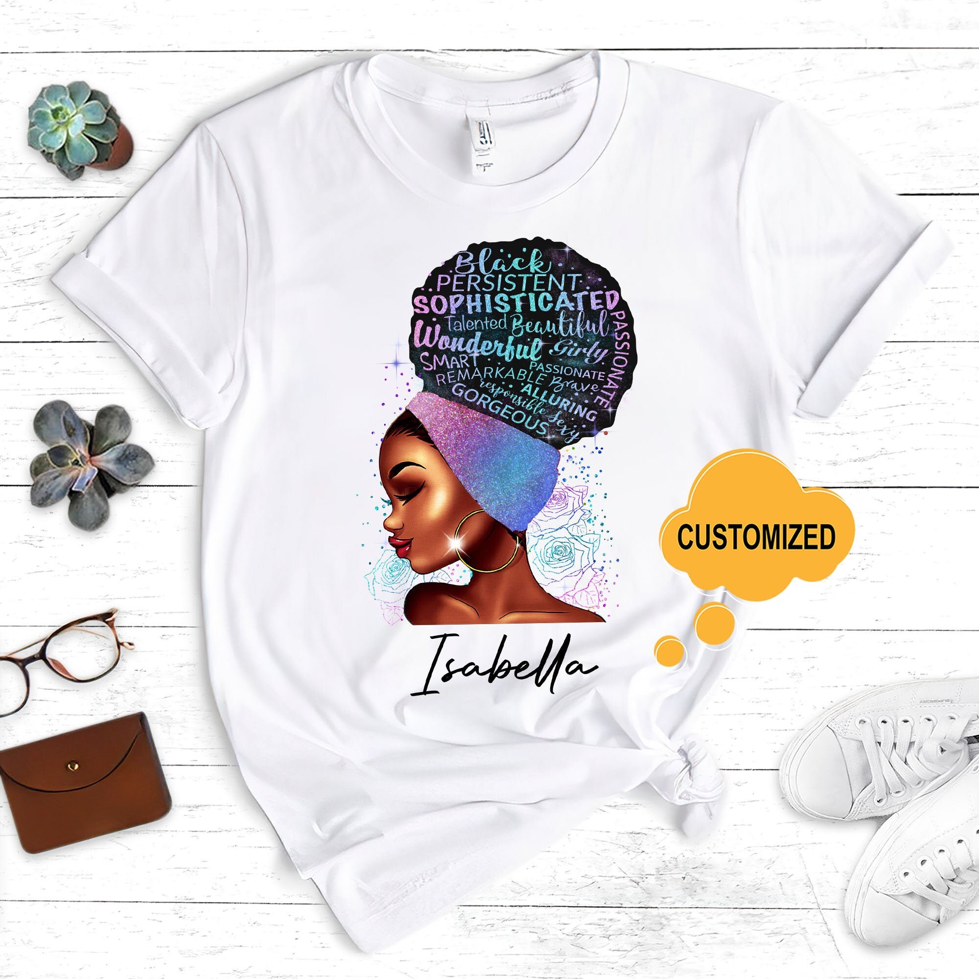 Customized Black Girl Shirt Afro Girl Shirt Black Pride Etsy