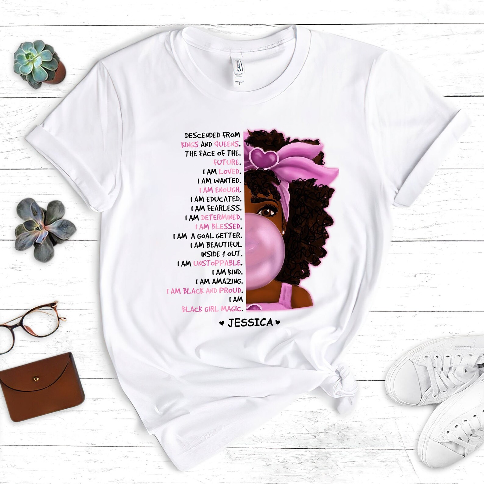 I Am Black Girl Magic Shirt Cute Black Girl Tshirt Black Etsy