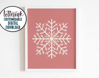 Snowflake Print, Boho Christmas, Holiday Prints, Christmas Printables, Christmas Party Decor *DIGITAL DOWNLOAD*