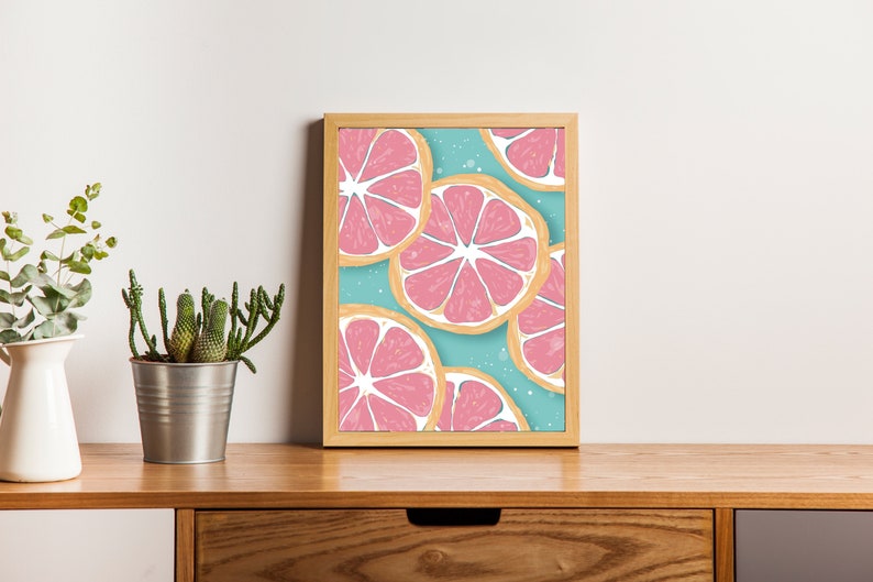 Lemons Poster Digital Download, Lemon Decor, Lemon Wall Art, Kitchen Print, Lemon Art Decor, Food Decor, Kitchen Fruit Art, Half lemon image 4