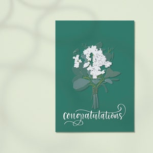 Printable Congratulations Greeting Card, Congrats Greeting Card, Floral Digital Card, Foldable Celebration Card Congratulations Printable image 6