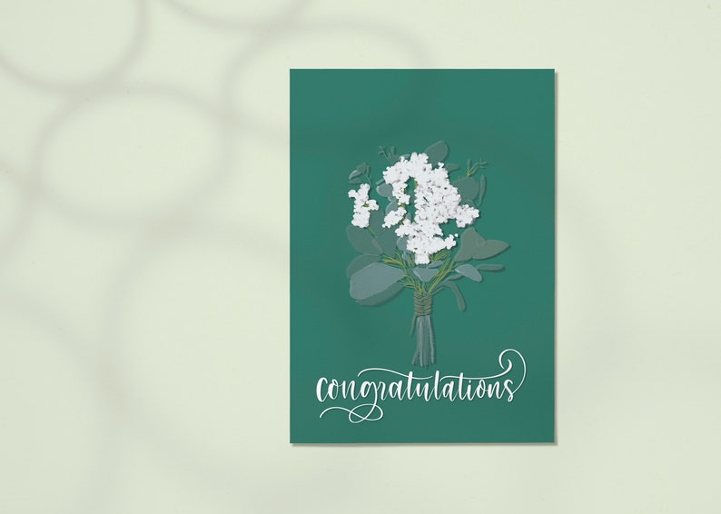 Printable Congratulations Greeting Card, Congrats Greeting Card, Floral Digital Card, Foldable Celebration Card Congratulations Printable image 6