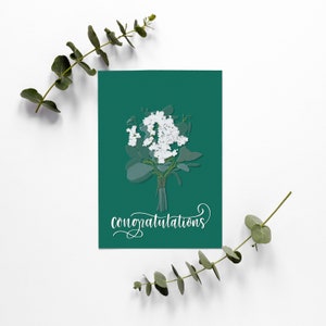 Printable Congratulations Greeting Card, Congrats Greeting Card, Floral Digital Card, Foldable Celebration Card Congratulations Printable image 3