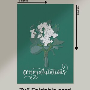 Printable Congratulations Greeting Card, Congrats Greeting Card, Floral Digital Card, Foldable Celebration Card Congratulations Printable image 9