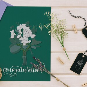 Printable Congratulations Greeting Card, Congrats Greeting Card, Floral Digital Card, Foldable Celebration Card Congratulations Printable image 5