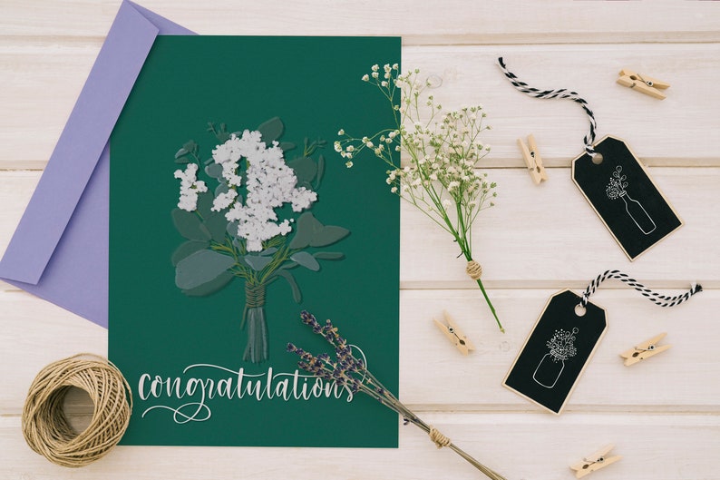 Printable Congratulations Greeting Card, Congrats Greeting Card, Floral Digital Card, Foldable Celebration Card Congratulations Printable image 5