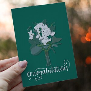 Printable Congratulations Greeting Card, Congrats Greeting Card, Floral Digital Card, Foldable Celebration Card Congratulations Printable image 7