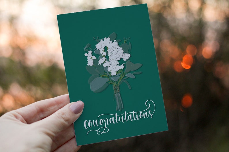 Printable Congratulations Greeting Card, Congrats Greeting Card, Floral Digital Card, Foldable Celebration Card Congratulations Printable image 7