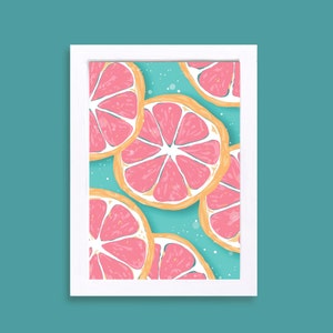Lemons Poster Digital Download, Lemon Decor, Lemon Wall Art, Kitchen Print, Lemon Art Decor, Food Decor, Kitchen Fruit Art, Half lemon image 2