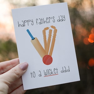 Printable Happy Fathers Day Card, Dad Card, Fathers Day Gift, Wicket, Cricket image 1