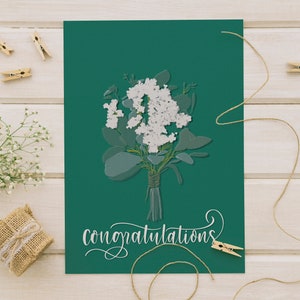 Printable Congratulations Greeting Card, Congrats Greeting Card, Floral Digital Card, Foldable Celebration Card Congratulations Printable image 2