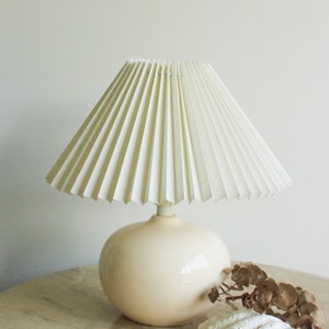 Ivory/Cream Fabric Pleated Lampshade 30cm, 36cm, 45cm, Bedside Table Lamp Shade, Pleated Elegant Modern Stylish & Chic Coastal Decor Style.