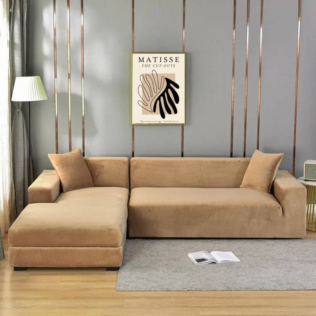 Velvet Couch Cover Cover Slip for 1, 2, 3 Seater & L Shape Sofa