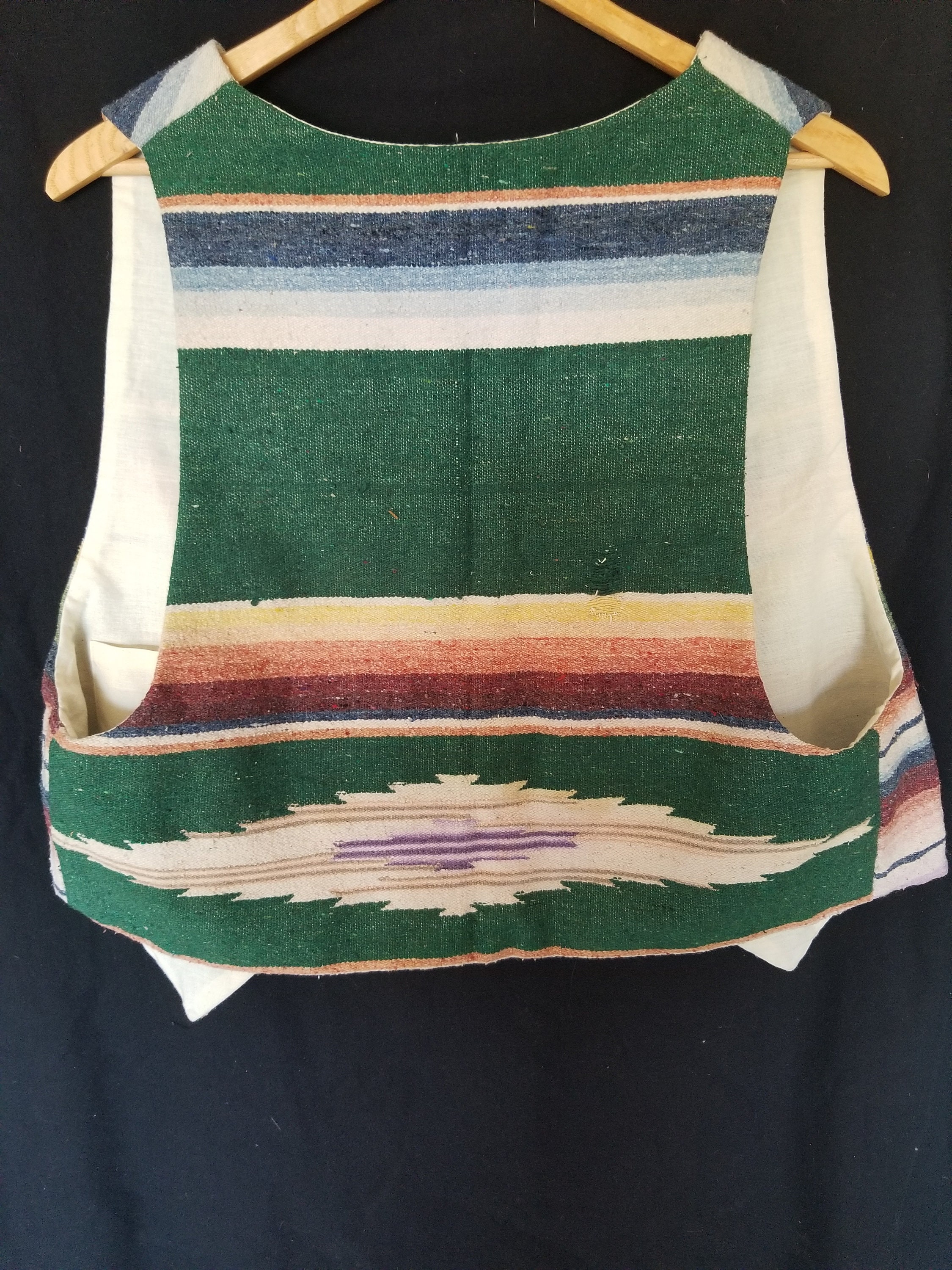 Handmade Saltillo Mexican Vest Vintage 1970 Perfect Etsy