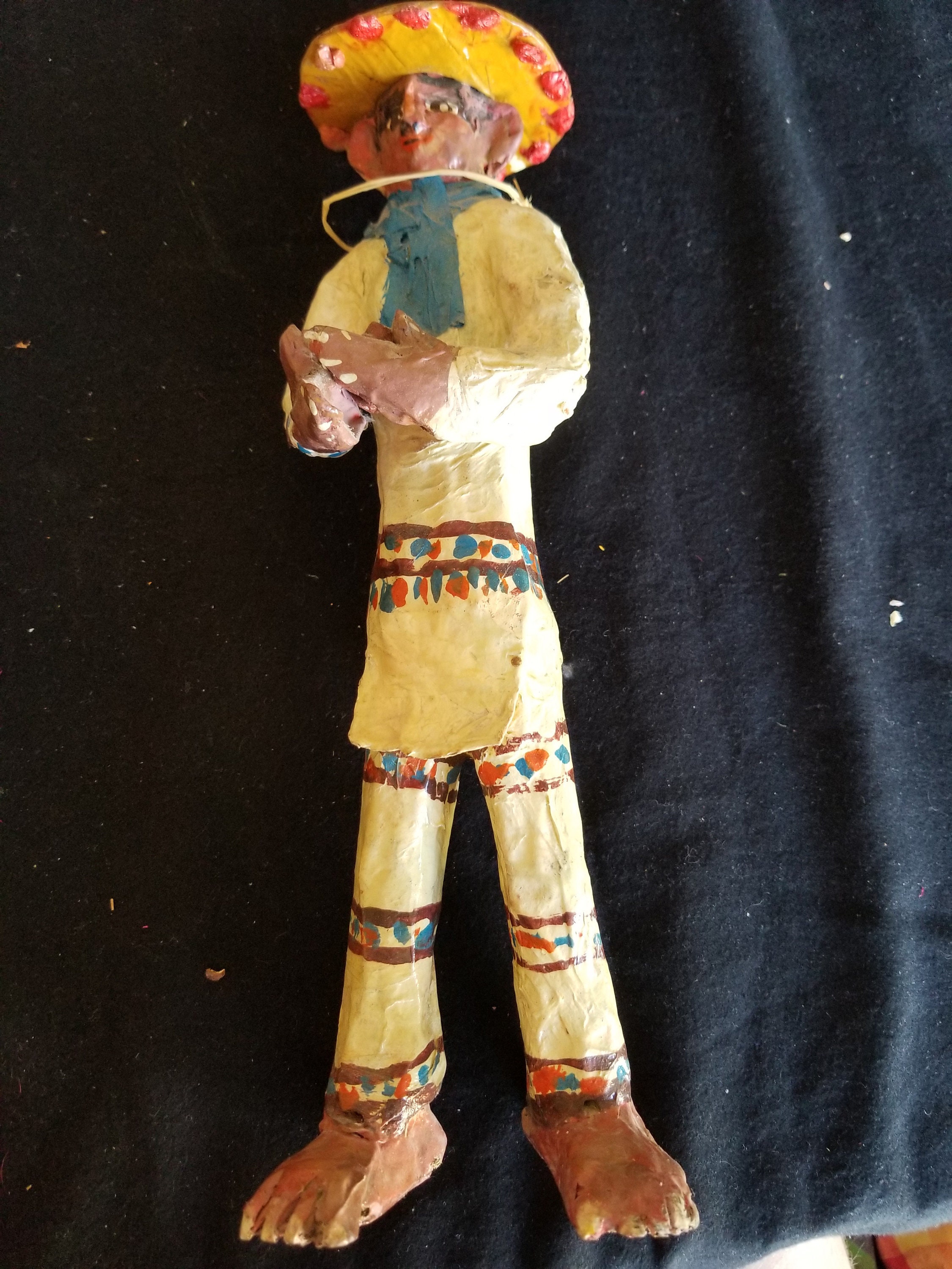 Handmade Mexican Folk Art Paper Mache Figure Vintage 1950 Etsy