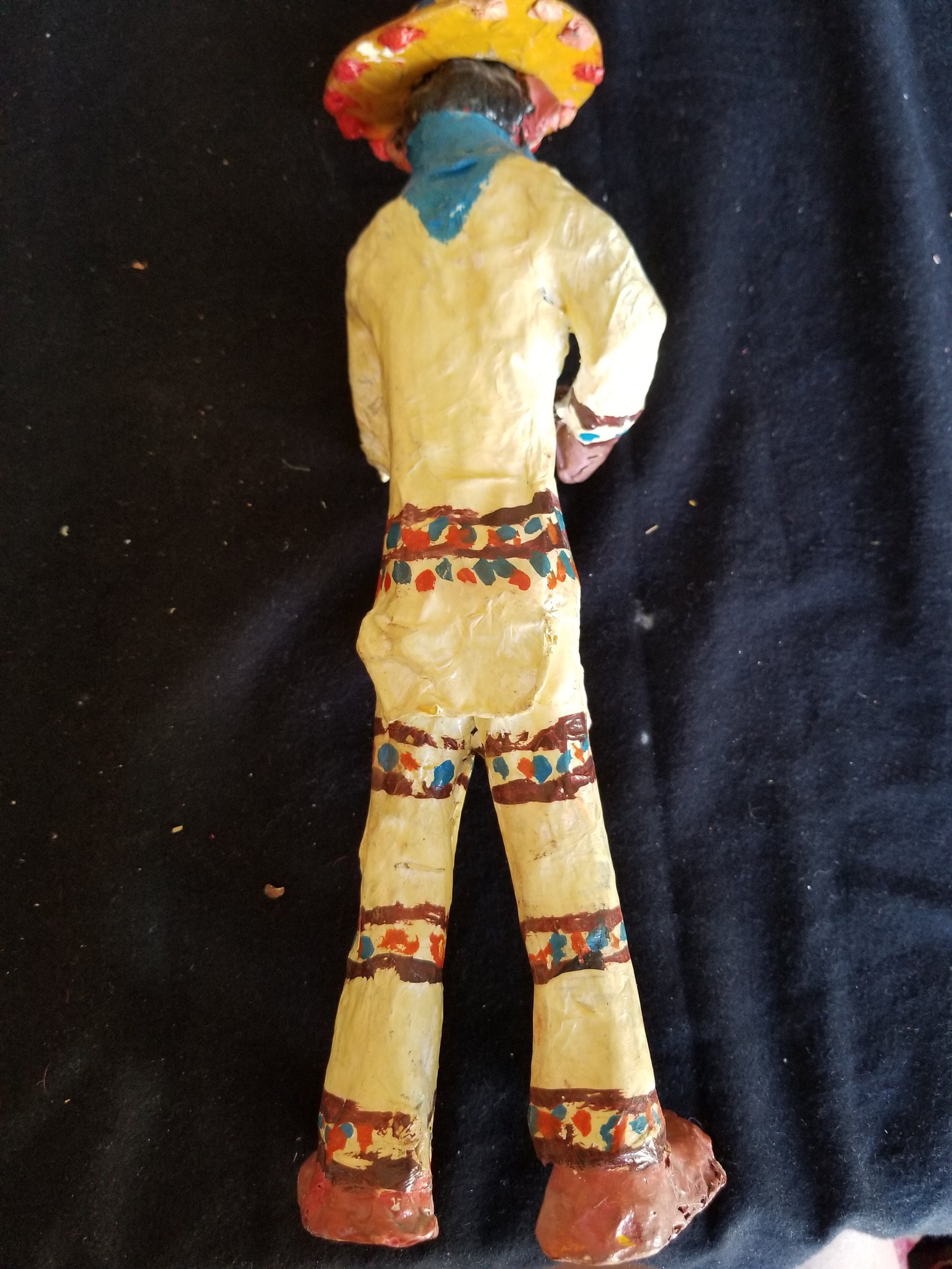 Handmade Mexican Folk Art Paper Mache Figure Vintage 1950 Etsy