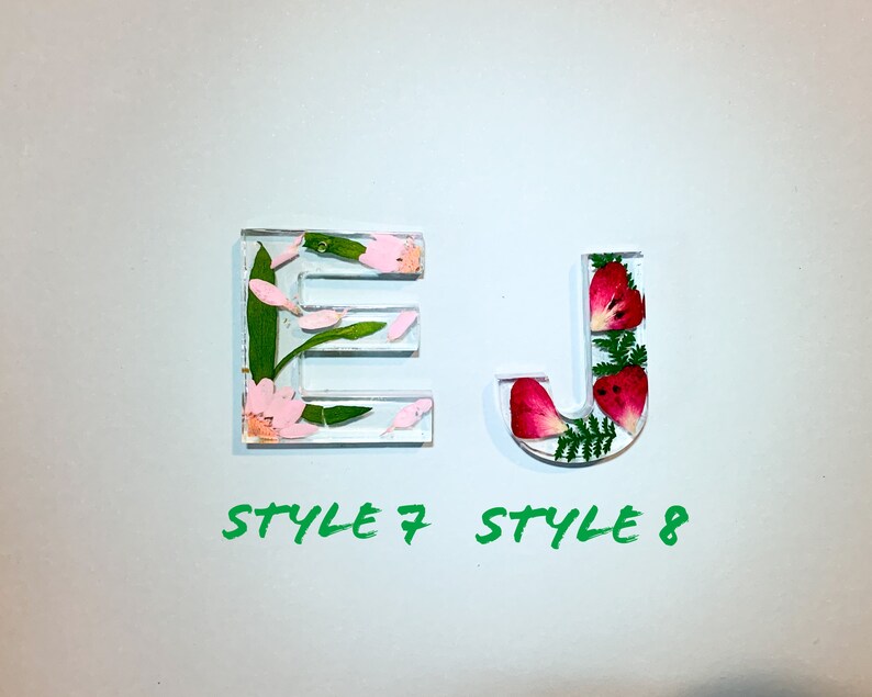 Any Letter Flower Resin Keychain Handmade In UK
