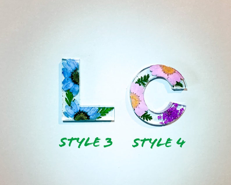 Any Letter Flower Resin Keychain Handmade In UK