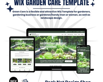 Wix Green Gardener Landscape Theme Website Template - Wix Website, Website Design, Wix Template, Wix Wemplates, Digital Products, Wix Blog