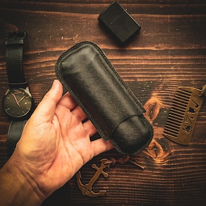 Étui à cigares double, étui à cigares de luxe, étui à cigares pour messieurs, amateur, étui à cigares en cuir