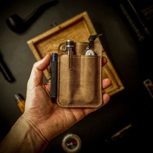 KRIGER EDC Organizer, EDC Caddy, Leder Slip, Pocket Organizer, Werkzeug Organizer, Leder Pocket Slip