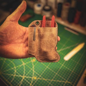 Handcrafted Leather EDC Tool Pouch – KNIPEX Cobra 125 Holster image 5