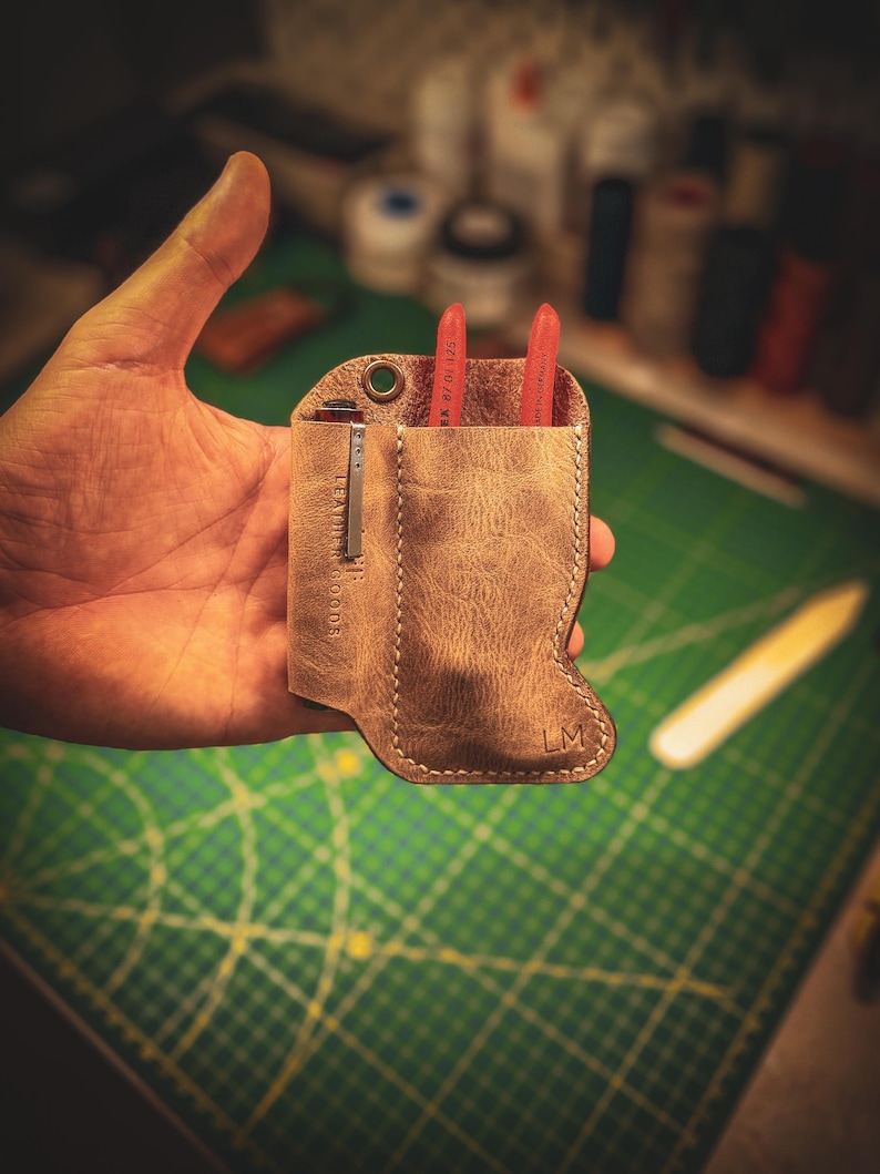 Handcrafted Leather EDC Tool Pouch – KNIPEX Cobra 125 Holster image 5