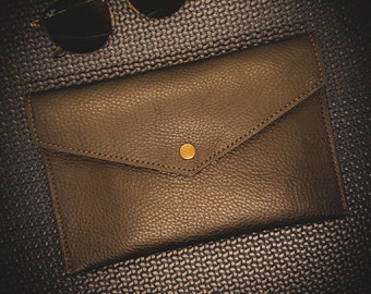 Gepersonaliseerde Envelop Clutch leer handgemaakt, Clutch Portemonnee, Envelop Pouch, Minimalistische Clutch Bag, Women Pouch, envelop portemonnee