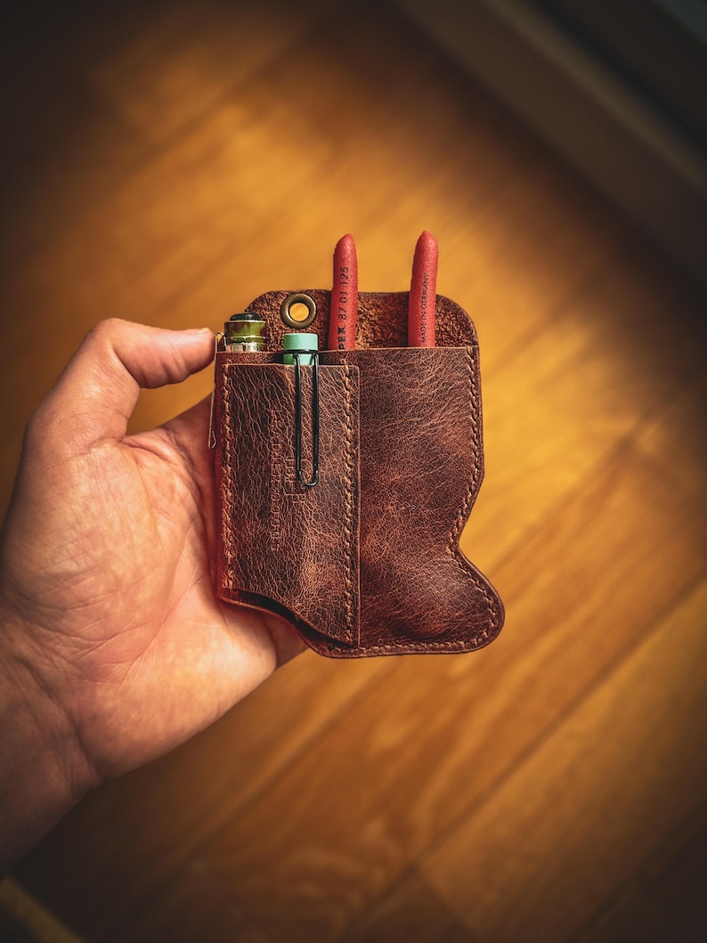 Handcrafted Leather EDC Tool Pouch – KNIPEX Cobra 125 Holster image 4
