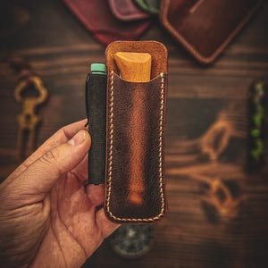 ALFR II EDC Gürtelclip Gürtelclip Caddy Leder Organizer, edc Lederbegleiter, Edc Taschenbeutel, Taschenbegleiter, Messerscheide, Busch Bastelset