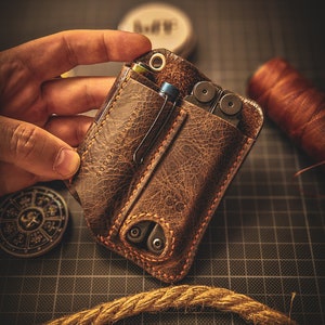 KLUT X Leatherman Wave/Charge EDC Belt Clip Sheath, Organizer da cintura multiuso, Organizer tascabile, Organizer in pelle multiuso, Custodia EDC