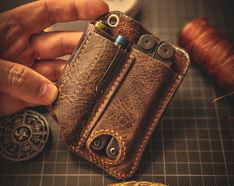 Funda con clip para cinturón KLUT X Leatherman Wave/Charge EDC, organizador de cinturón multiherramienta, organizador de bolsillo, organizador de cuero multiherramienta, bolsa EDC
