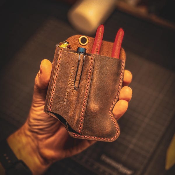 Handgefertigte EDC Werkzeugtasche aus Leder - KNIPEX Cobra 125 Holster