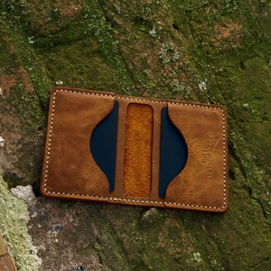 Billetera plegable EDC STORM, billetera clásica con tarjetero para identificación, billetera de cuero desgastado, regalo con monograma para él, iniciales personalizadas