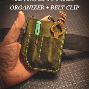 THOR II EDC Organizer mit Gürtelclip, Leder Organizer, Leder Slip, Pocket Organizer, Gürtelscheide, Leatherman Werkzeug, Victorinox
