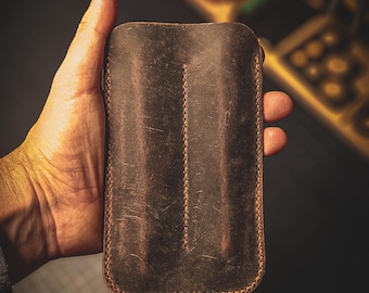 Leather Double Pen Sleeve, Pen Case for 2 Pens, Fountain Pen Holder, Handmade Leather Pen Pouch